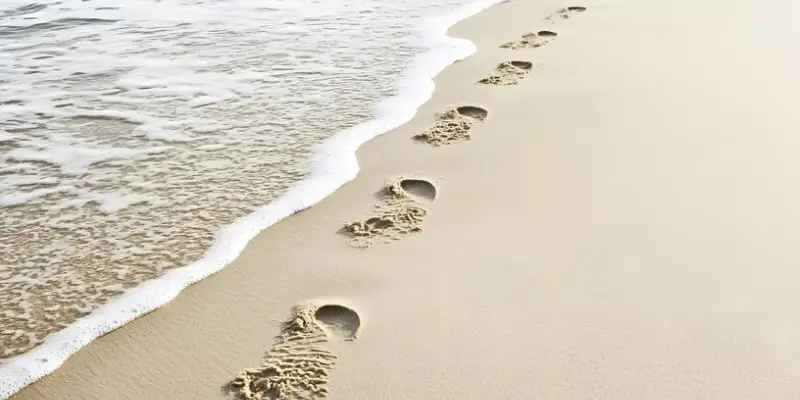 sandy foot prints